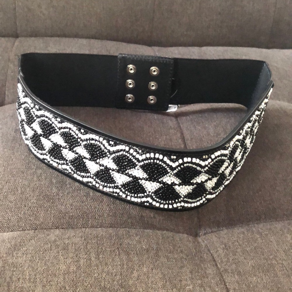 WHBM glass beaded belt